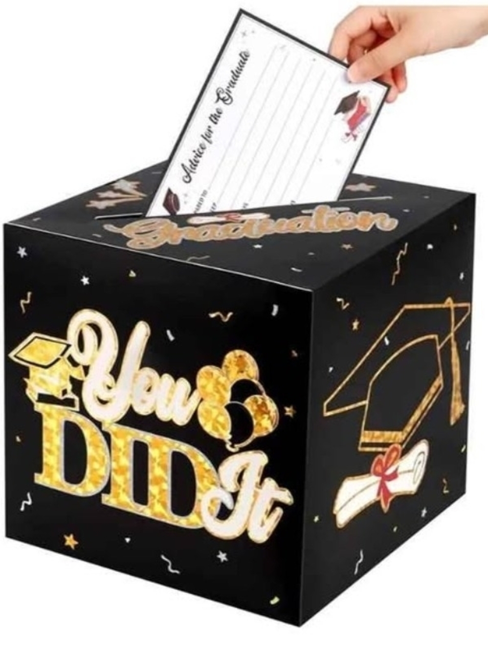 Graduation card box holder with 30 advice cards*new*